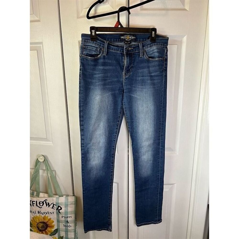 Lucky Brand Women's Blue Jeans Size 6 Brooke Straight Medium Wash Stretch Denim